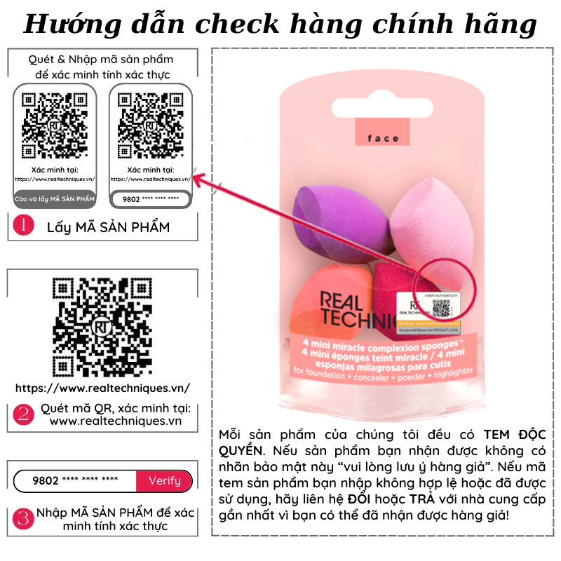 Bộ 4 Miếng Mút Mini RT Real Techniques 4 Mini Miracle Complexion 01492